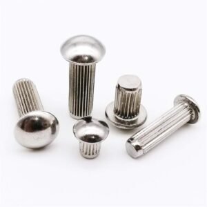 Knurled rivet round head